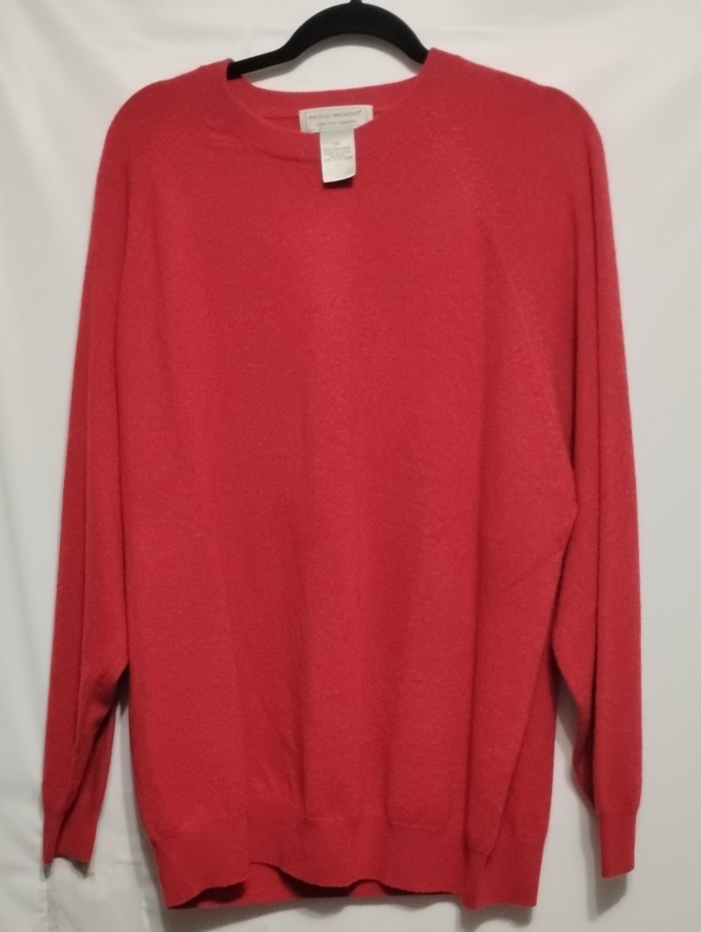 Paolo Mondo Red Crewneck Deep Red 2 Ply Cashmere Sweater XXL